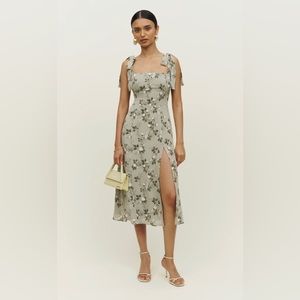 Reformation Twilight Dress - verde green floral - size 8